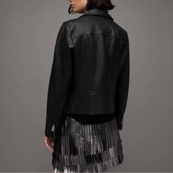 ALL SAINTS Leather Slim Biker Jacket - Picture 5 of 7